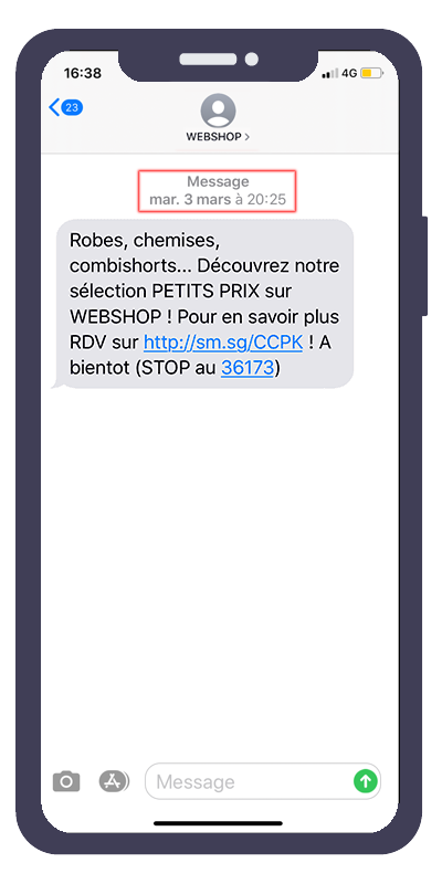 exemple de SMS différé